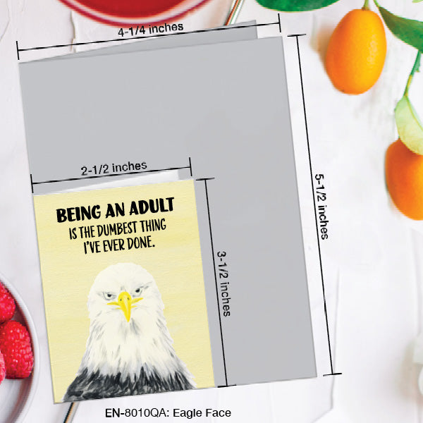 Eagle Face, Greeting Card (8010QA), Enclosure, www.printedcanvas.com