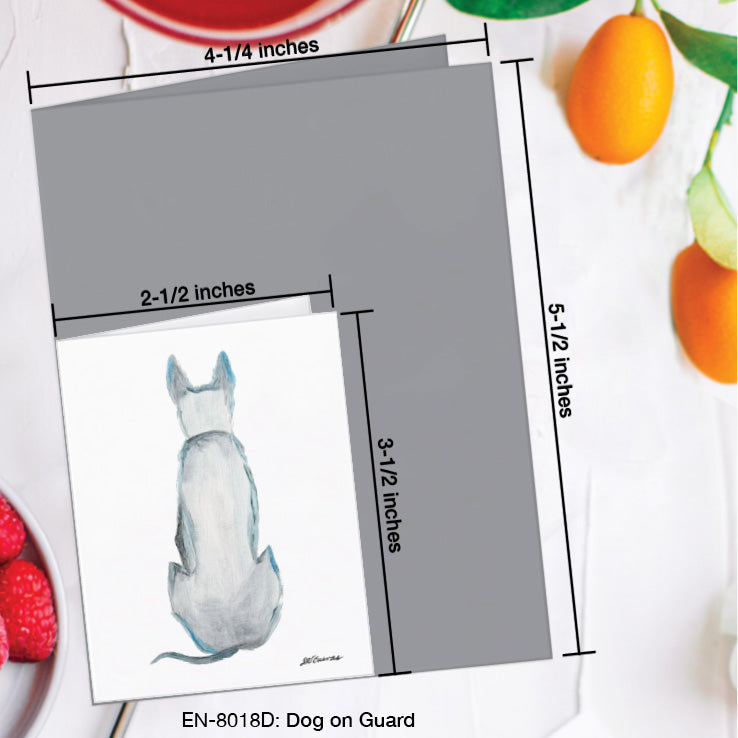 Dog on Guard, Greeting Card (8018D), Enclosure Card, www.printedcanvas.com