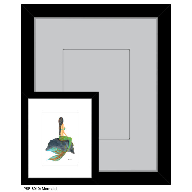 Mermaid, Print (#8019B), Print Matted, www.printedcanvas.com