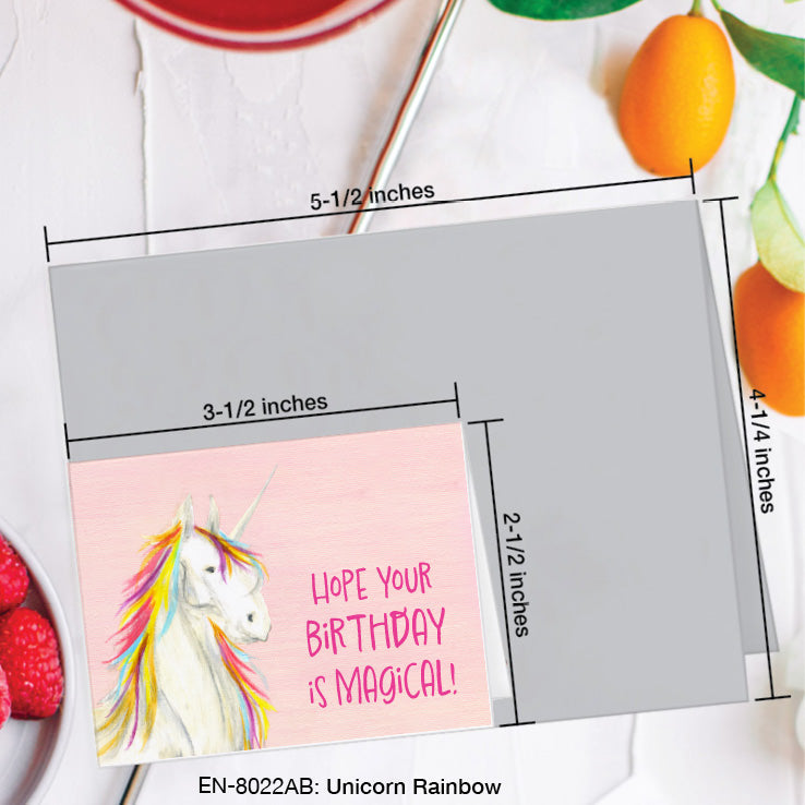 Unicorn Rainbow, Greeting Card (8022AB), Enclosure, www.printedcanvas.com
