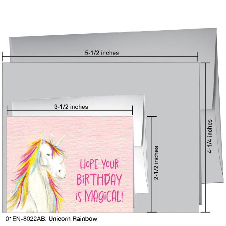 Unicorn Rainbow, Greeting Card (8022AB), Enclosure, www.printedcanvas.com