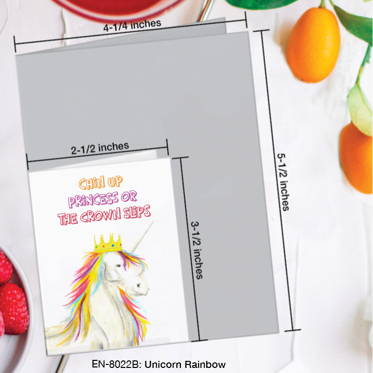 Unicorn Rainbow, Greeting Card (#8022B)