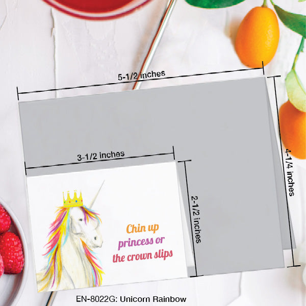 Unicorn Rainbow, Greeting Card (8022G), Enclosure, www.printedcanvas.com