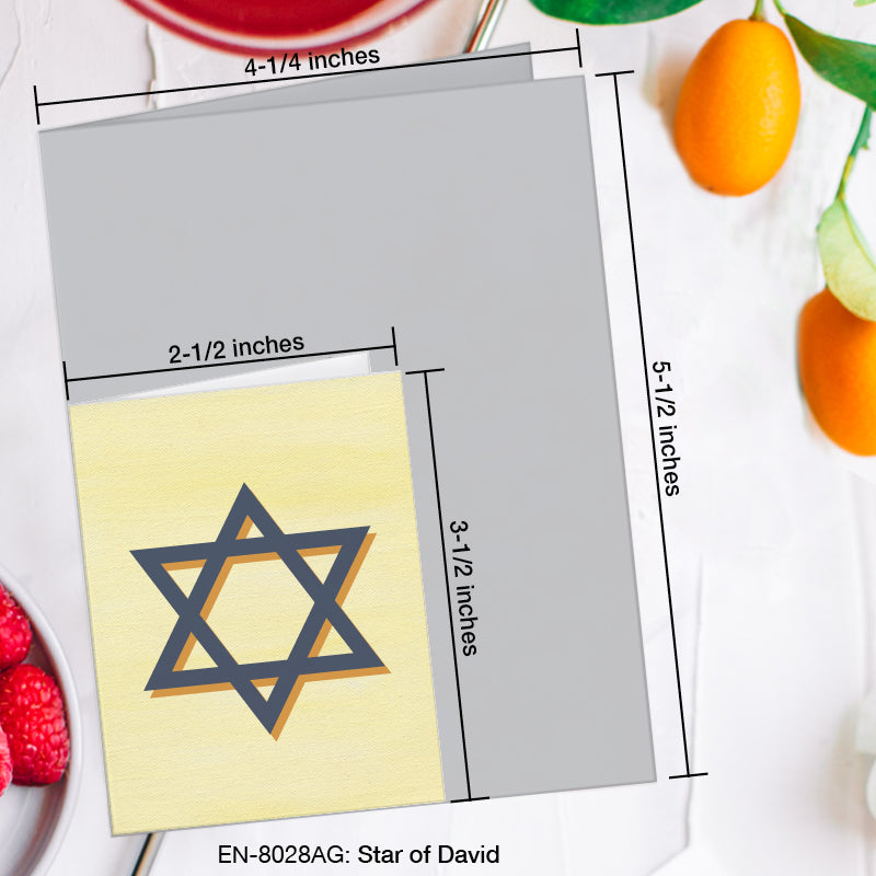 Star of David, Greeting Card (8028AG), Enclosure Card, www.printedcanvas.com