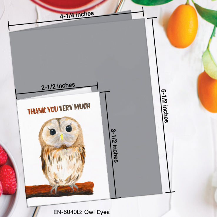 Owl Eyes, Greeting Card (8040B), Enclosure Card, www.printedcanvas.com