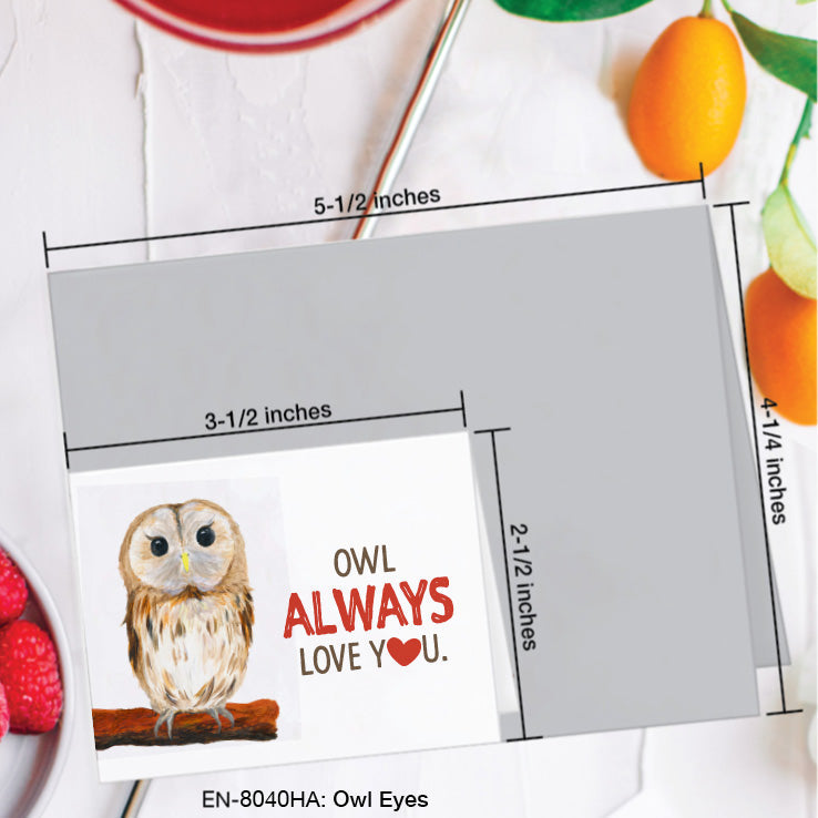 Owl Eyes, Greeting Card (8040HA), Enclosure, www.printedcanvas.com