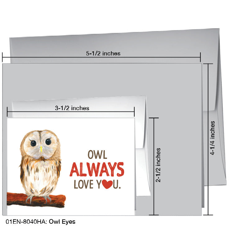Owl Eyes, Greeting Card (8040HA), Enclosure, www.printedcanvas.com
