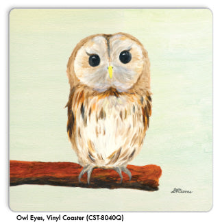 Owl Eyes, Vinyl Coaster (CST-8040Q) - Printed Canvas