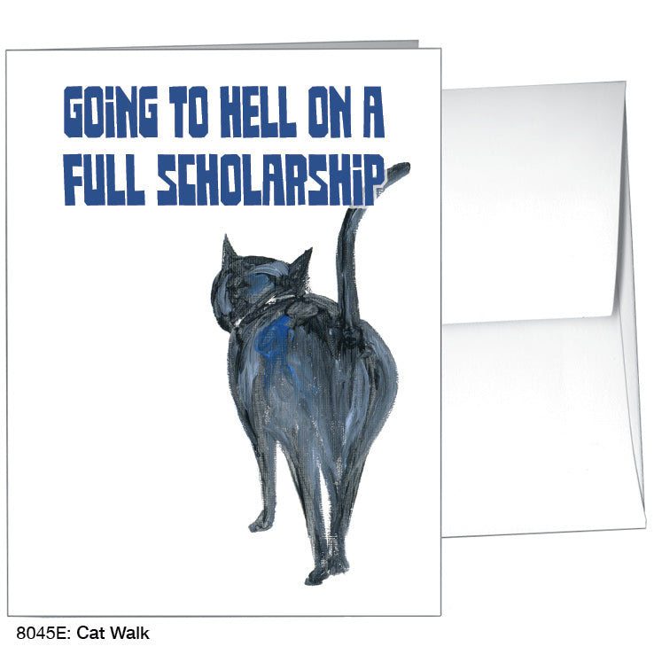 Cat Walk, Greeting Card (8045E), Front, www.printedcanvas.com