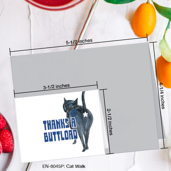 Cat Walk, Greeting Card (#8045P), Enclosure Card, www.printedcanvas.com