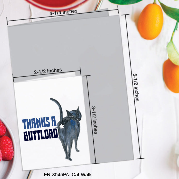 Cat Walk, Greeting Card (#8045PA), Enclosure Card, www.printedcanvas.com