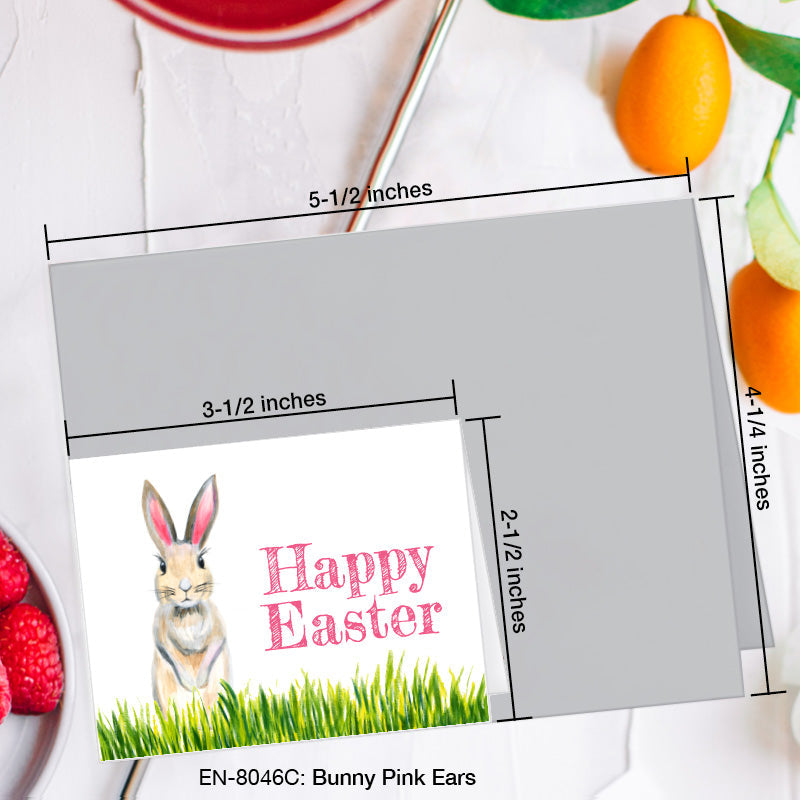 Bunny Pink Ears, Greeting Card (8046C), Enclosure, www.printedcanvas.com