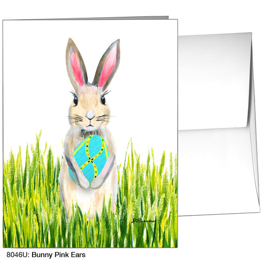 Bunny Pink Ears, Greeting Card (8046U)