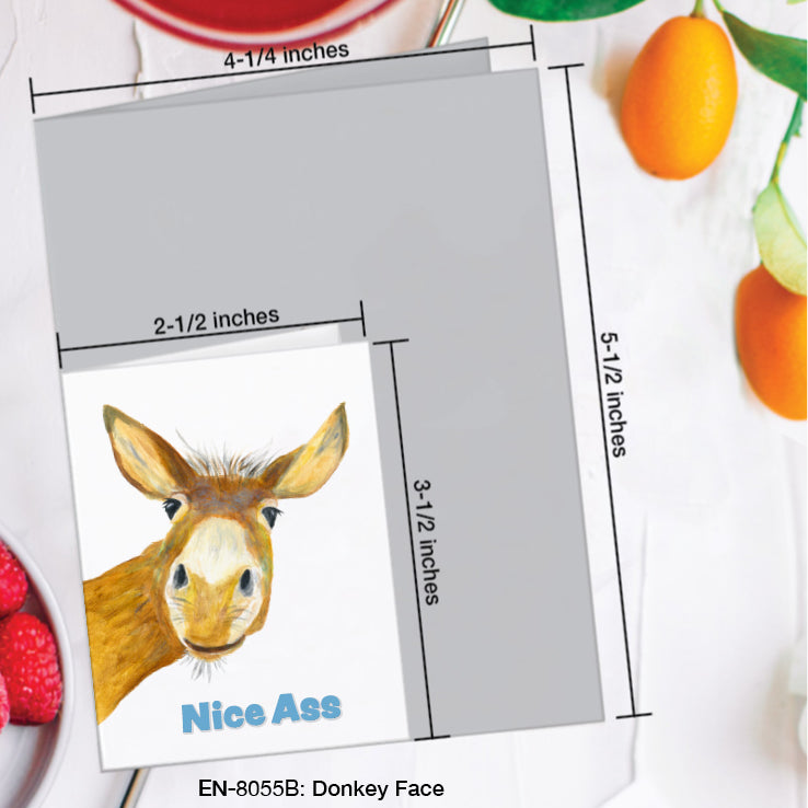 Donkey Face, Greeting Card (#8055B)