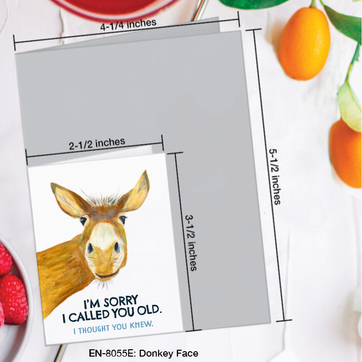 Donkey Face, Greeting Card (#8055E)