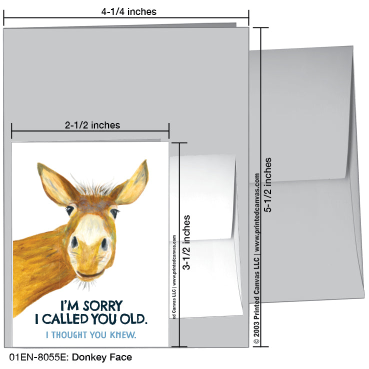 Donkey Face, Greeting Card (#8055E)