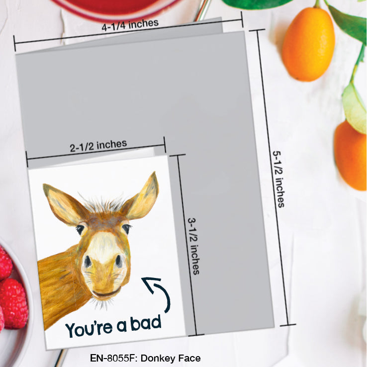 Donkey Face, Greeting Card (#8055F)