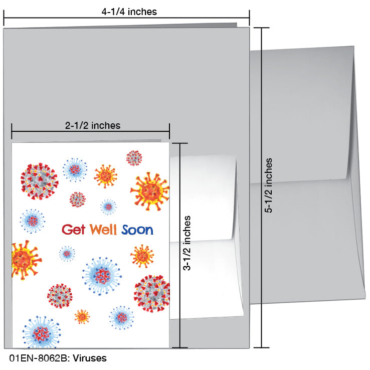 Viruses, Greeting Card (#8062B), Enclosure Card, www.printedcanvas.com