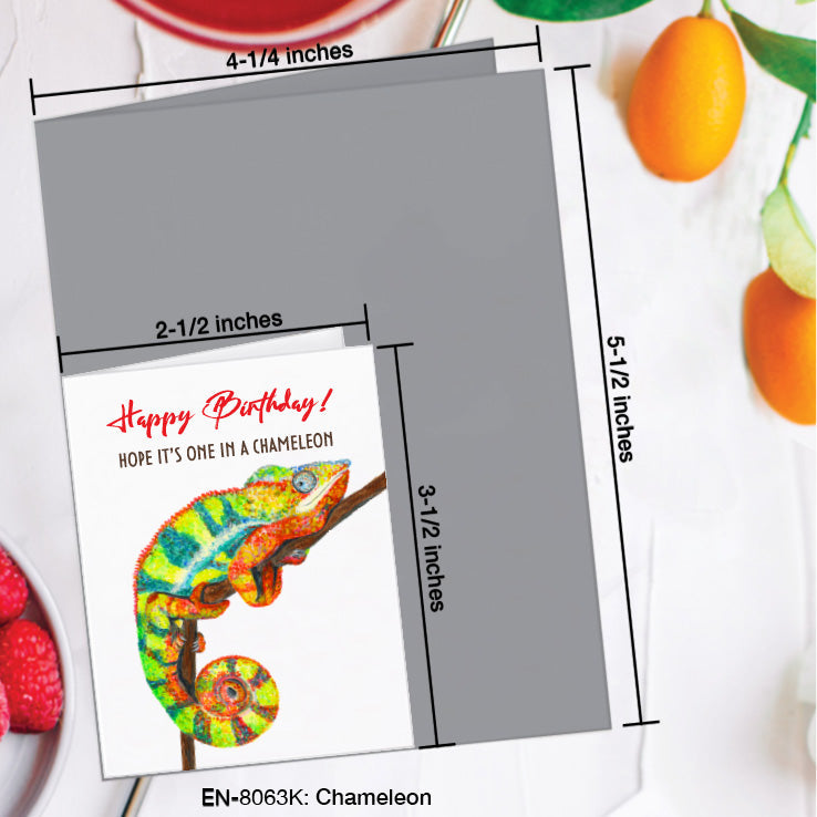 Chameleon, Greeting Card (8063K), Enclosure, www.printedcanvas.com