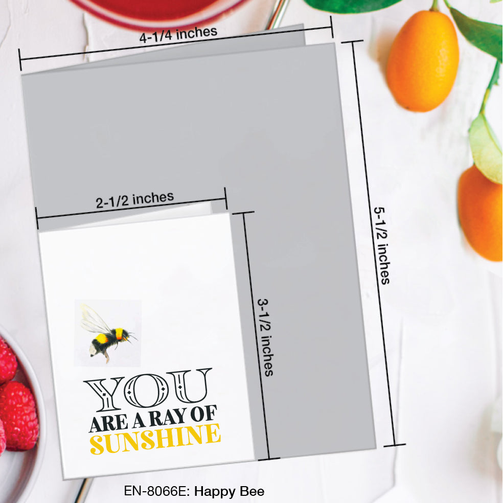 Happy Bee, Greeting Card (#8066E)