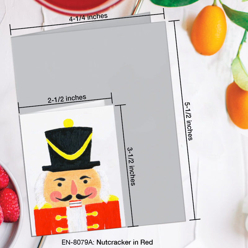 Nutcracker in Red, Greeting Card (8079A), Enclosure Card, www.printedcanvas.com