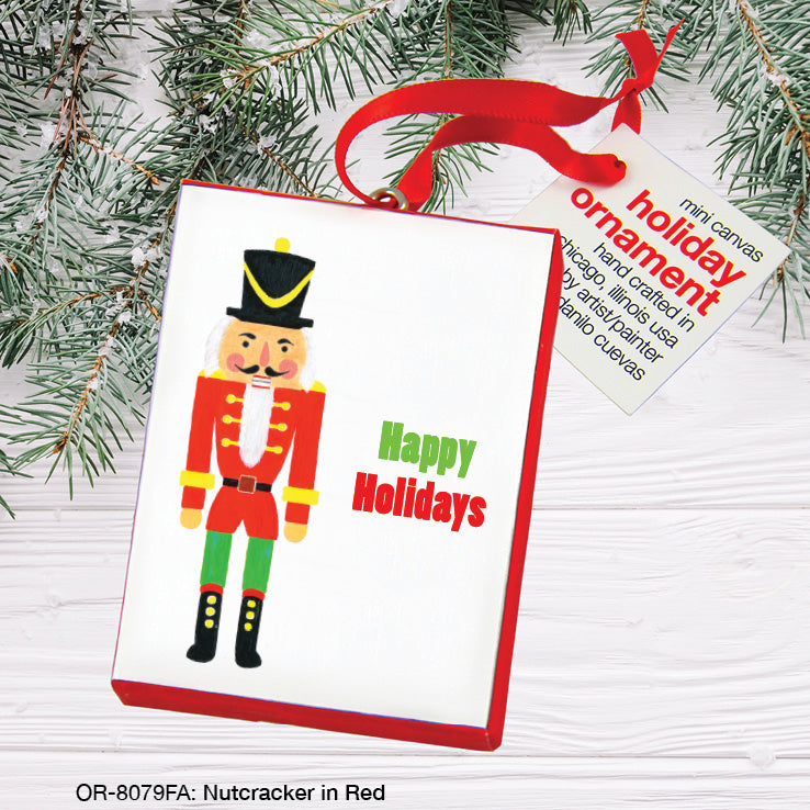 Nutcracker In Red, Ornament (OR-8079FA), Front, printedcanvas.com
