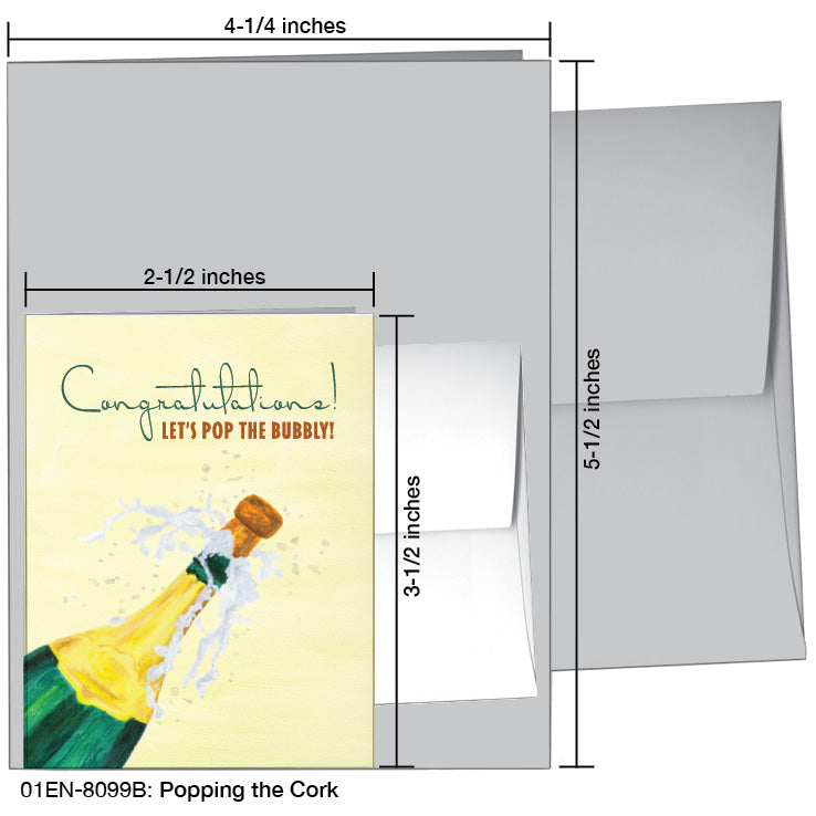 Popping the Cork, Greeting Card (8099B), Enclosure Card, printedcanvas.com