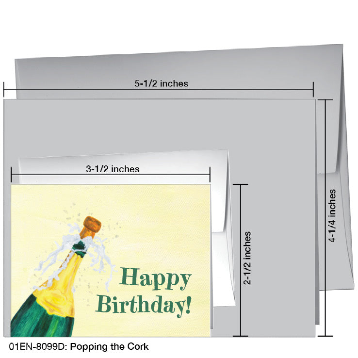 Popping the Cork, Greeting Card (8099D), Enclosure Card, printedcanvas.com