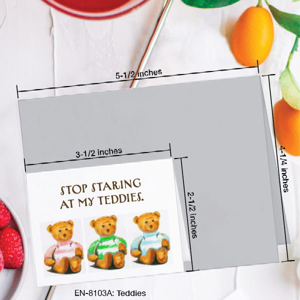 Teddies, Greeting Card (8103A), Enclosure, www.printedcanvas.com