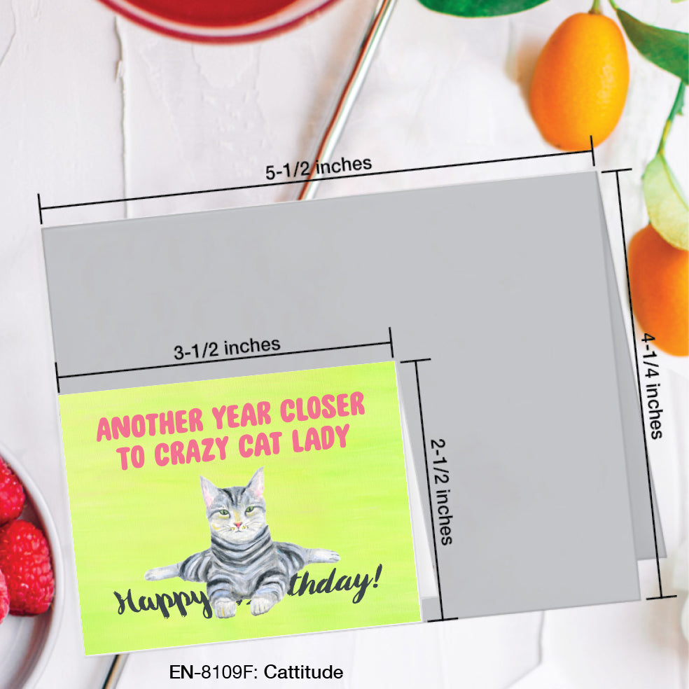 Cattitude, Greeting Card (#8109F)