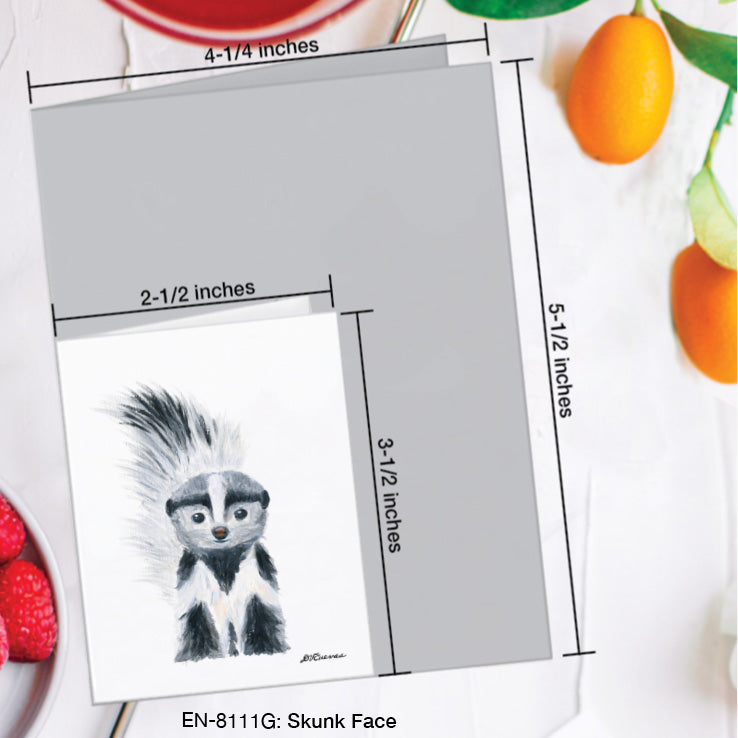 Skunk Face, Greeting Card (8111G), Enclosure Card, www.printedcanvas.com