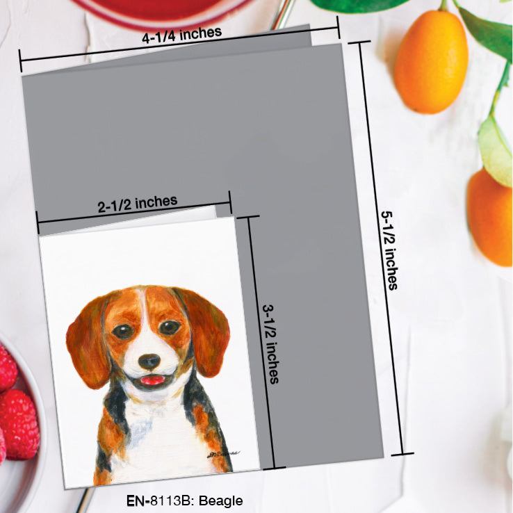 Beagle, Greeting Card (8113B), Enclosure Card, www.printedcanvas.com