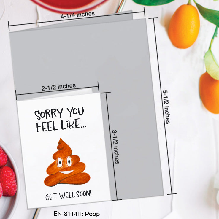 Poop, Greeting Card (8114H), Enclosure, www.printedcanvas.com