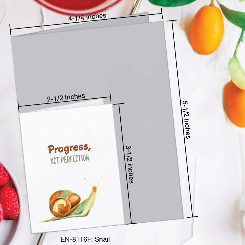 Snail, Greeting Card (8116F), Enclosure, www.printedcanvas.com