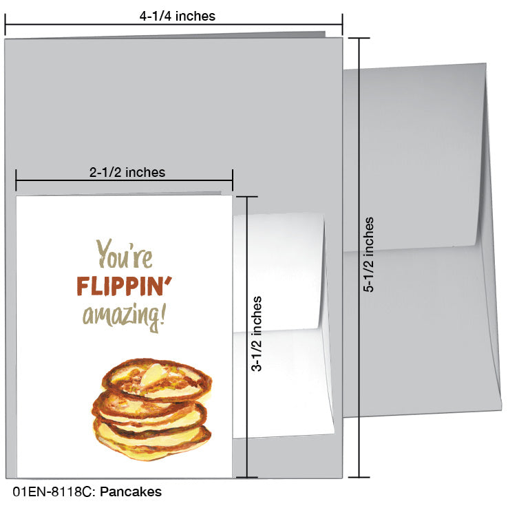 Pancakes, Greeting Card (8118C), Enclosure, www.printedcanvas.com