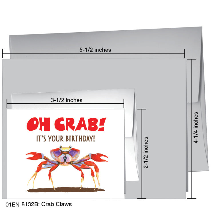 Crab Claws, Greeting Card (8132B), Enclosure Card, www.printedcanvas.com