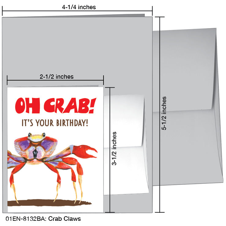 Crab Claws, Greeting Card (8132BA), Enclosure Card, www.printedcanvas.com