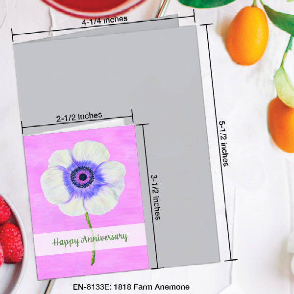 1818 Farm Anemone, Greeting Card (8133E), Enclosure, www.printedcanvas.com
