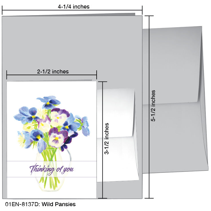 Wild Pansies, Greeting Card (#8137D), Enclosure Card, www.printedcanvas.com