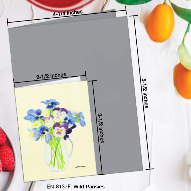 Wild Pansies, Greeting Card (8137F), Enclosure Card, www.printedcanvas.com