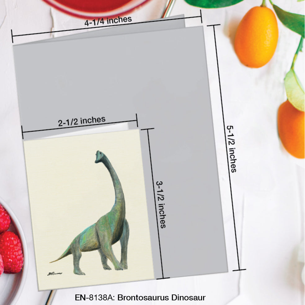 Brontosaurus Dinosaur, Greeting Card (#8138A)