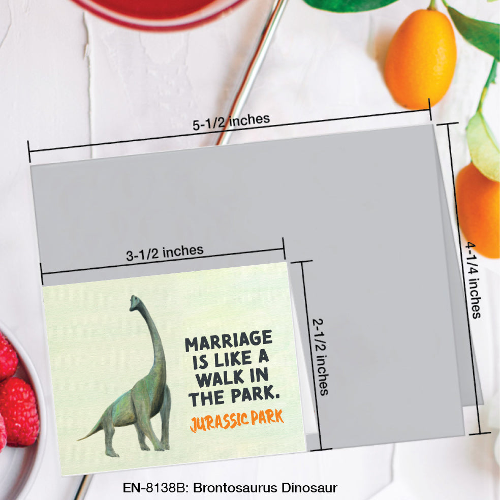 Brontosaurus Dinosaur, Greeting Card (#8138B)