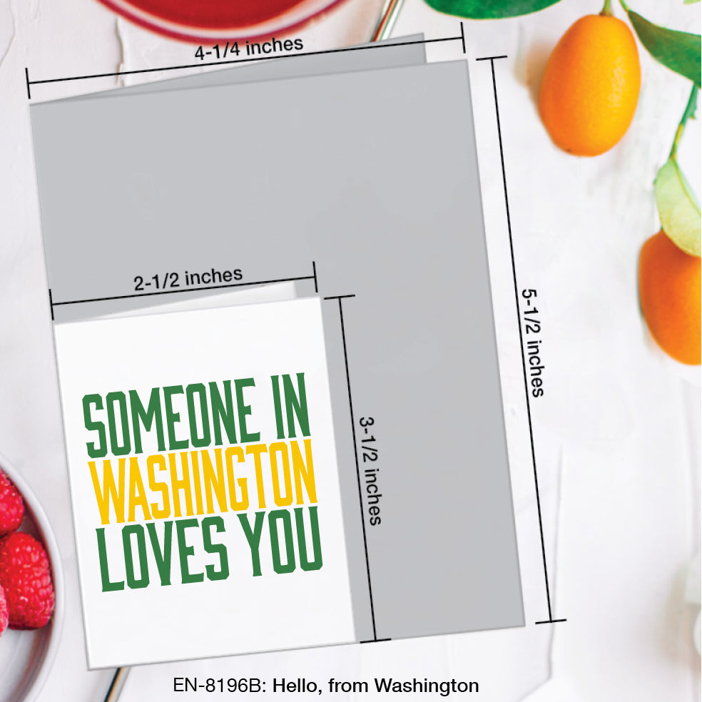 Hello, from Washington, Greeting Card (#8196B)
