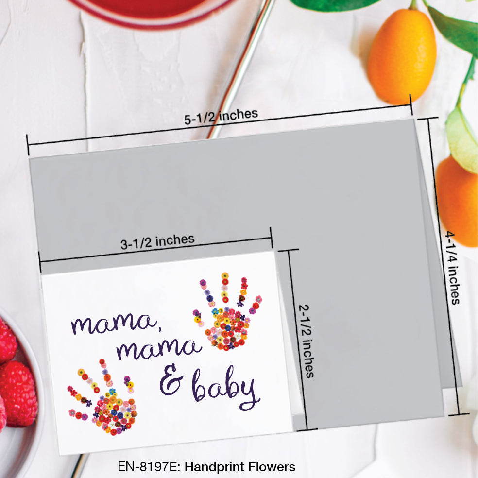 Handprint Flowers, Greeting Card (#8197E)