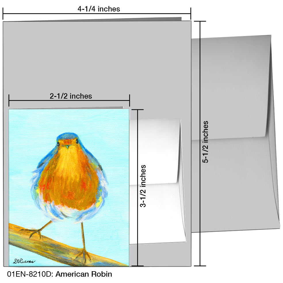 American Robin, Greeting Card (8210D), Enclosure Card, www.printedcanvas.com