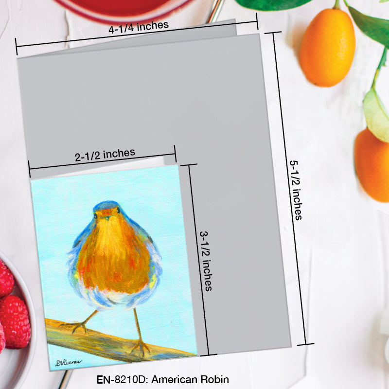 American Robin, Greeting Card (8210D), Enclosure Card, www.printedcanvas.com