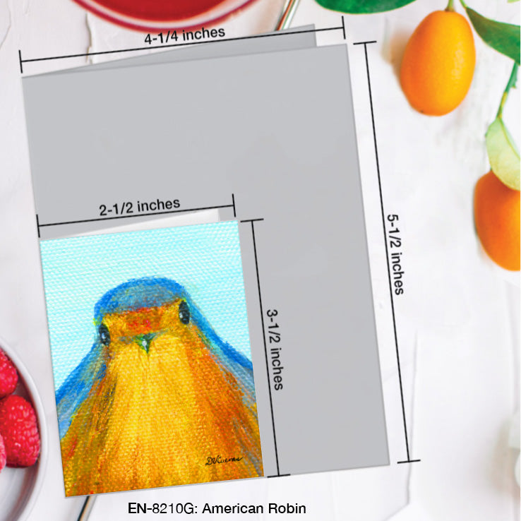 American Robin, Greeting Card (8210G), Enclosure Card, www.printedcanvas.com