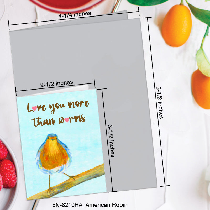 American Robin, Greeting Card (8210HA), Enclosure, www.printedcanvas.com