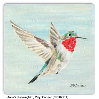 Anna's Hummingbird, Vinyl Coaster (CST-8213K) - Printed Canvas