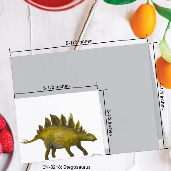 Stegosaurus, Greeting Card (8218A), Enclosure Card, www.printedcanvas.com